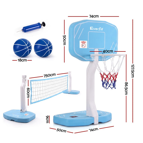 2-in-1 Pool Basketball Hoop & Volleyball Set | Everfit