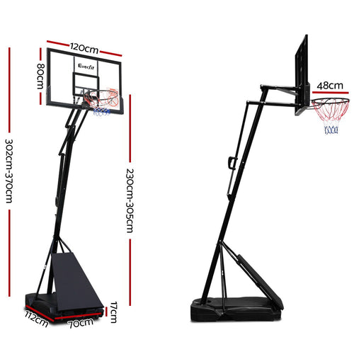 3.05 m Pro Basketball Hoop – Black | Everfit