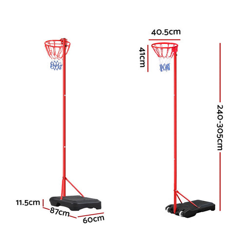 3.05M Netball Hoop Basketball Stand System Net Ring | Everfit