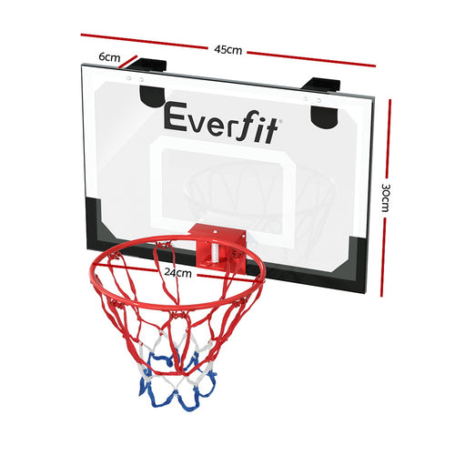 23 Mini Basketball Hoop - Door & Wall Mounted, Black | Everfit