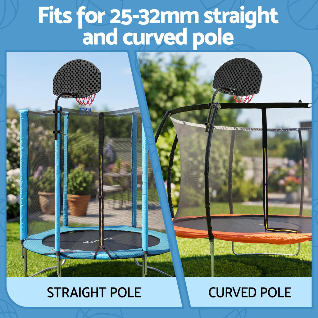 Everfit Kids Basketball Hoop with Ball and Pump Fit for Trampoline 25mm-32mm Poles Black