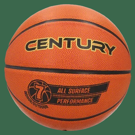 Orange basketball with 'Century' branding on a white background