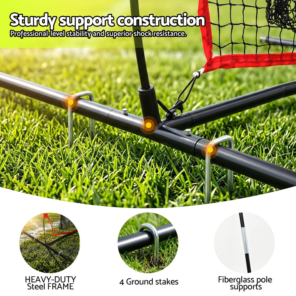 Everfit 1.8m Football Training Net 5 Target Portable Soccer Goal Nets Rebounder