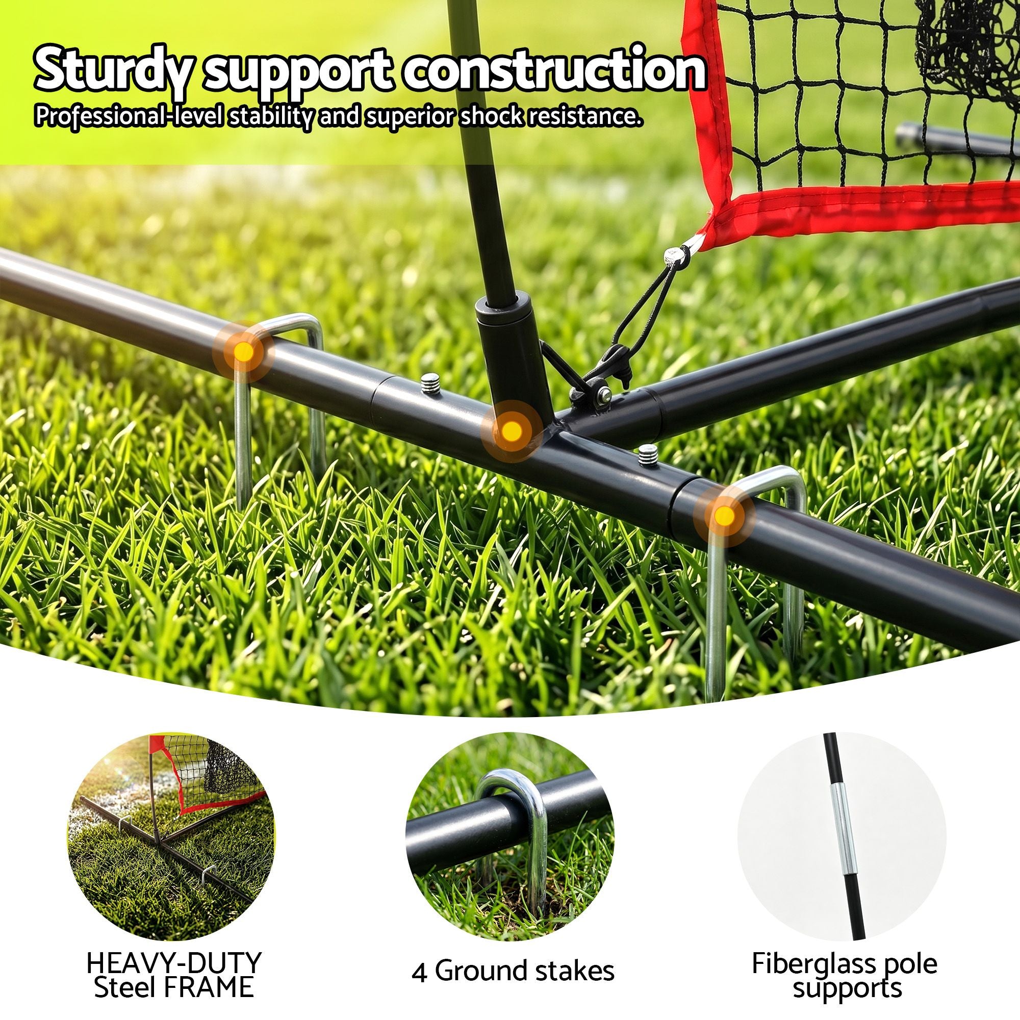 Everfit 1.8m Football Training Net 5 Target Portable Soccer Goal Nets Rebounder