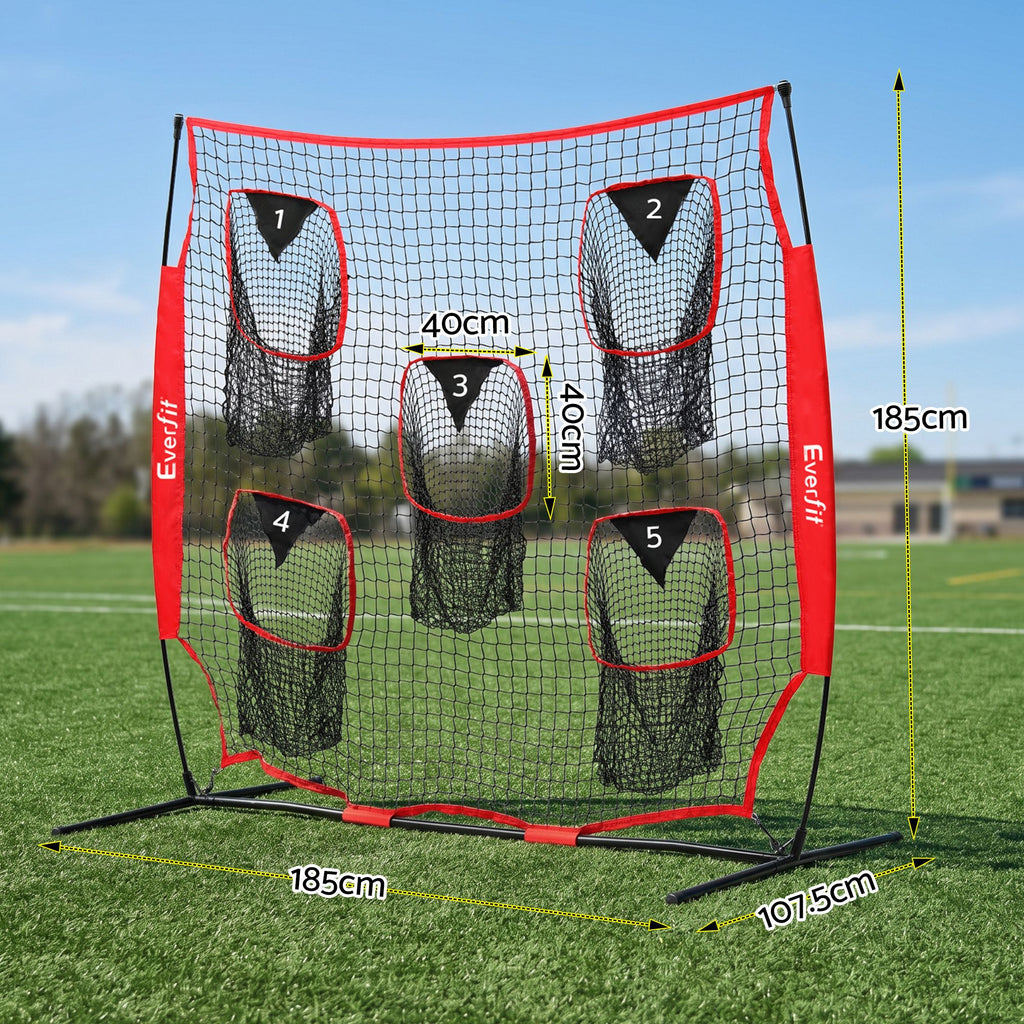 Everfit 1.8m Football Training Net 5 Target Portable Soccer Goal Nets Rebounder