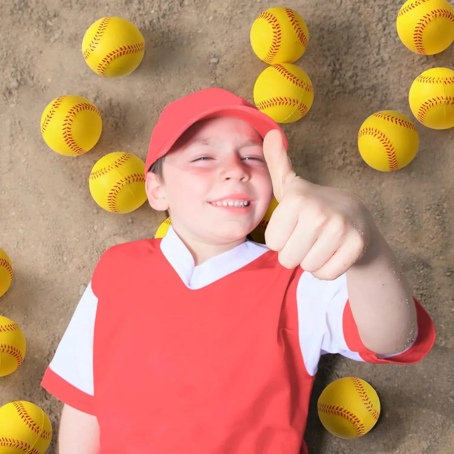 24 Pcs Soft Foam Baseballs, PU Training Practice Balls for Youth Batting Drills with Bag, Yellow