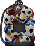 Mesh Ball Bag - Up to 15 Balls Large Capacity Sports Equipment Bag Carrier with Adjustable Strap and Drawstring Closure - For Soccer, Basketball, Volleyball