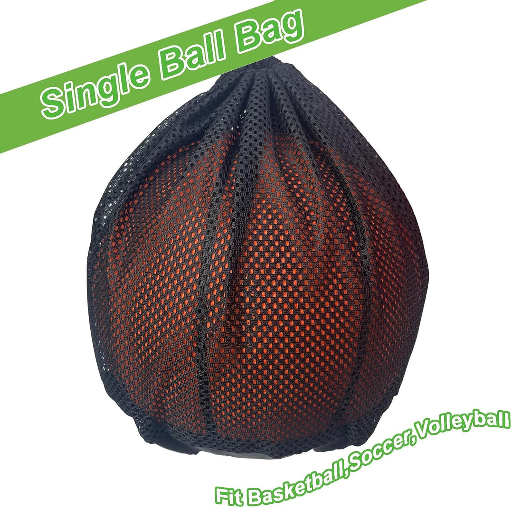 Black Crossbody Sports Ball Bag with Drawstring for Basketball Volleyball Football