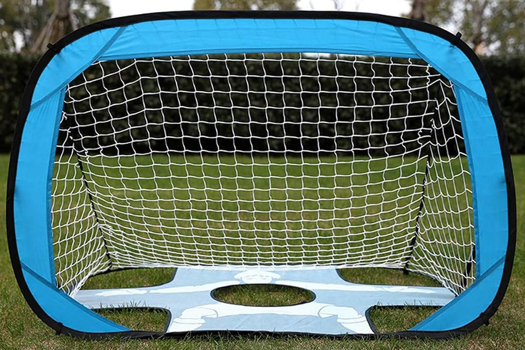 2 in 1 Portable Foldable Soccer Goal with Detachable Target - Blue