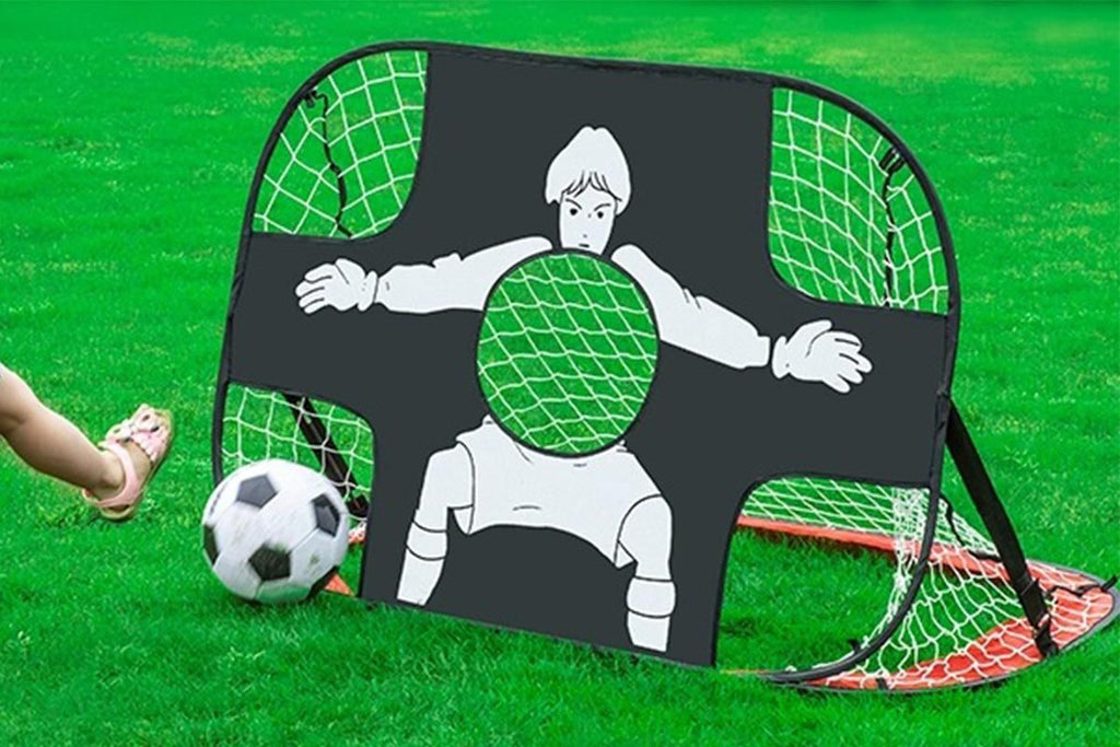 2 in 1 Portable Foldable Soccer Goal with Detachable Target - Red