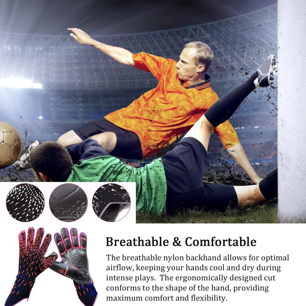 Soccer Goalkeeper Gloves Thickened Breathable Football Gloves Anti-Slip Latex Training Gloves for Teenagers Adults - 9#