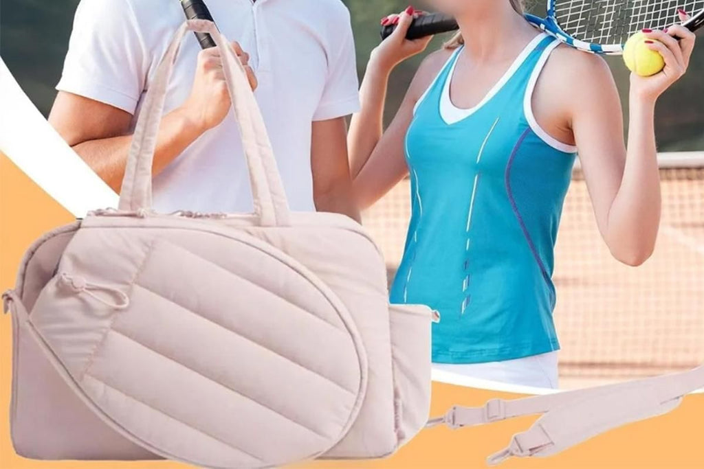 Womens Tennis Gym Bag Sports Tote Fits Two Rackets with Shoe Compartment - Pink