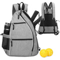 Pickleball Backpack Adjustable Sling Bag With Fence Hook And Large Capacity - Gray