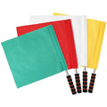 4pcs Hand Signal Flags Match Referee Flag Stainless Steel Pole Command Flag (Yellow, Red, Green, White)