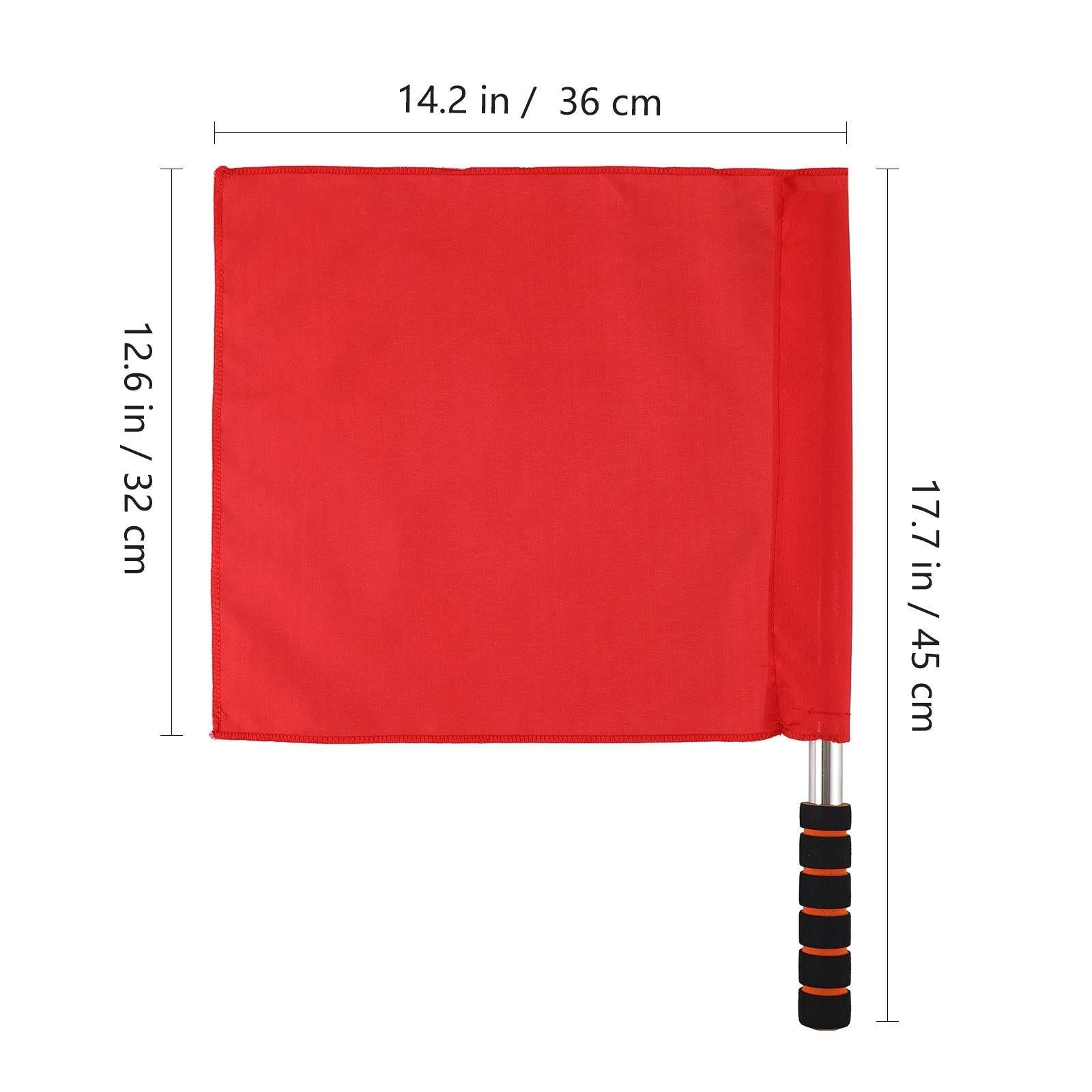 4pcs Hand Signal Flags Match Referee Flag Stainless Steel Pole Command Flag (Yellow, Red, Green, White)
