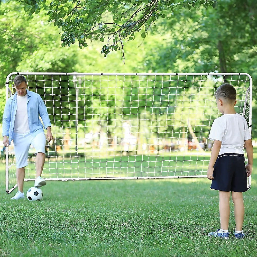 3.6m x 1.9m Portable Soccer Goal Net Steel Post Frame Backyard Football Training Set