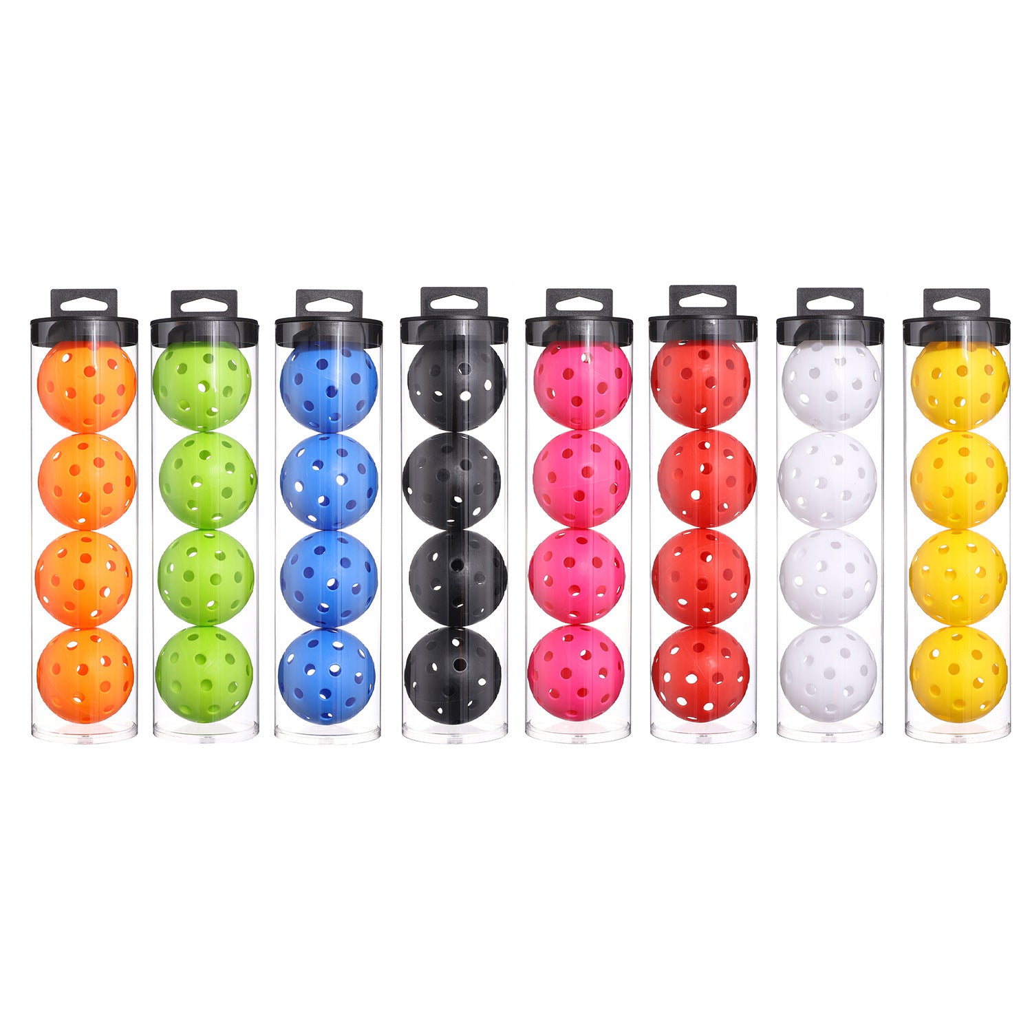 2 Tubes White Outdoor Pickleball Balls 4-Pack - Durable 40-Hole Design with Carry Tube(8 balls in total)