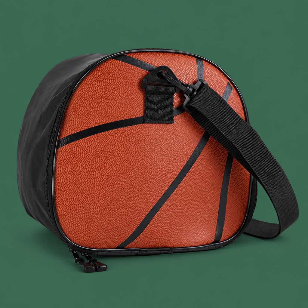 Compact sports ball shoulder bag on Court District green