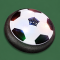 Hover soccer ball for indoor play on Court District green background
