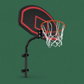 Trampoline basketball hoop attachment on green background