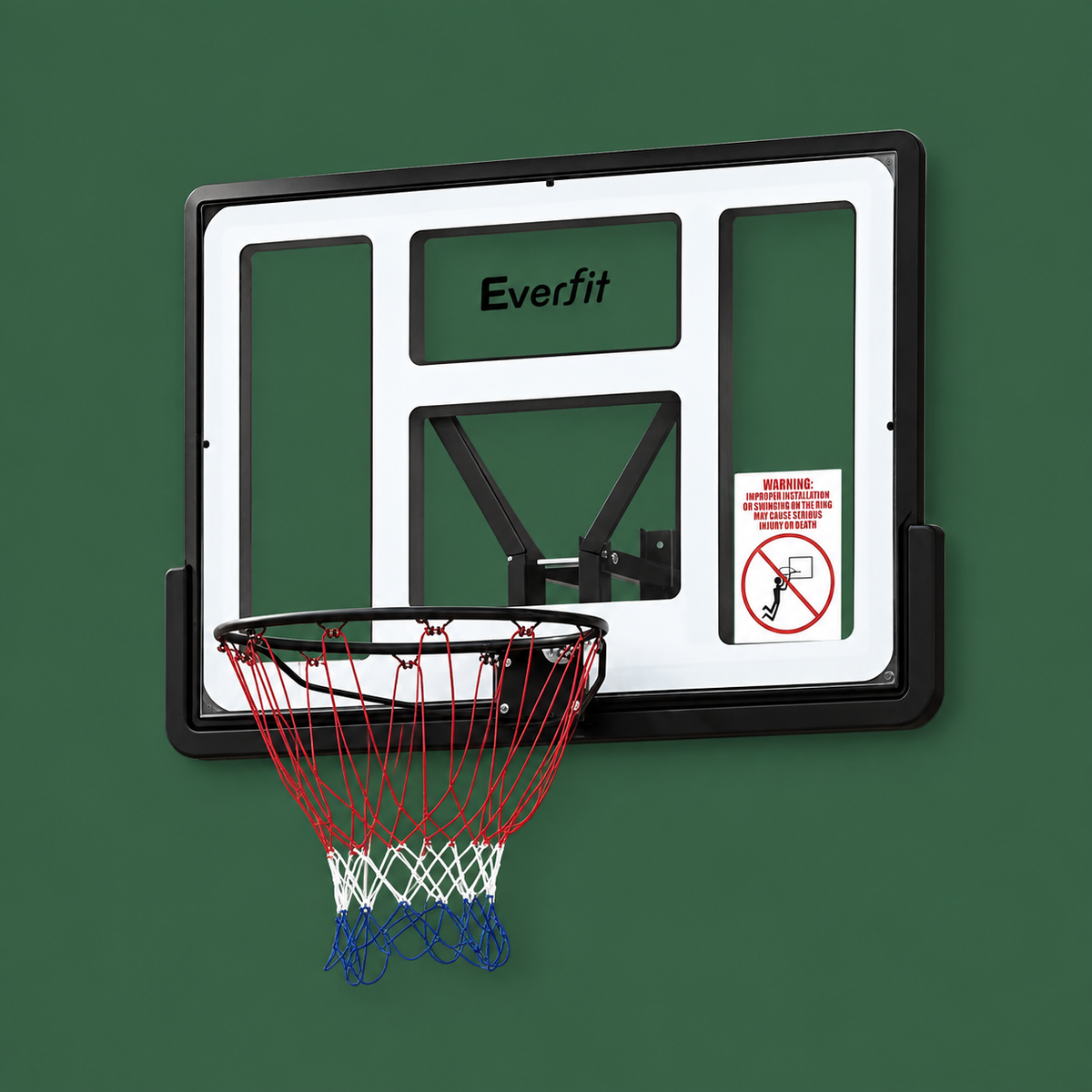 Everfit 43-inch wall-mounted basketball hoop on Court District green