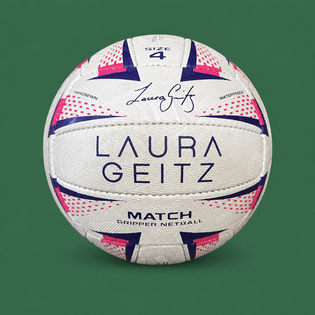 Laura Geitz size 4 match netball on Court District green