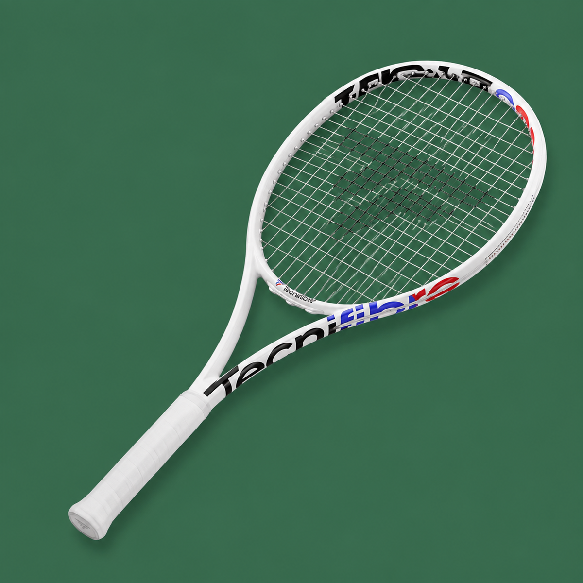 Tecnifibre T-Fight 300 Isoflex tennis racquet on Court District green